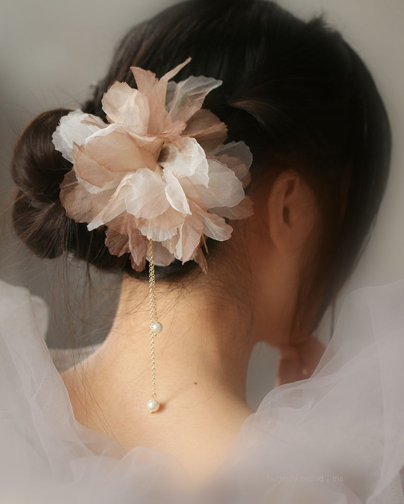 New Chinese Style Pearl Tassel Fabric Sweet Hairpin