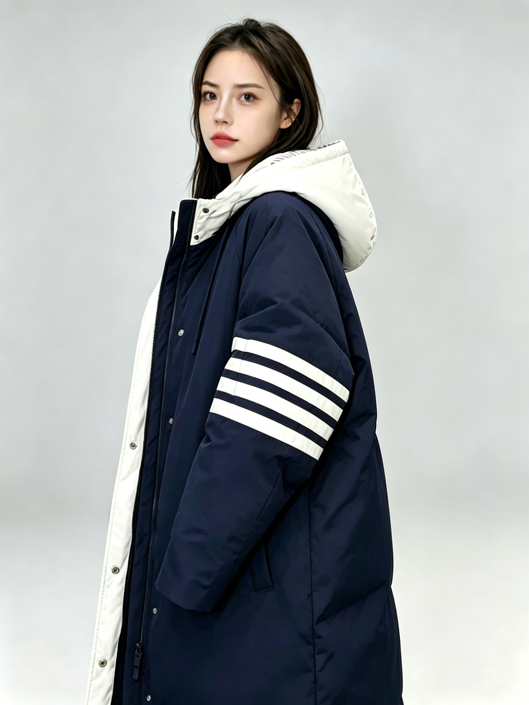 TB 90% White Duck Down Long Puffer Coat