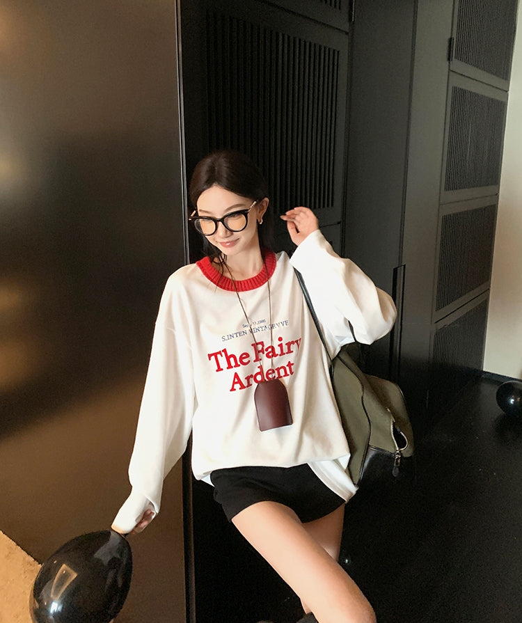 American INS-Style Round Neck Oversized Tee