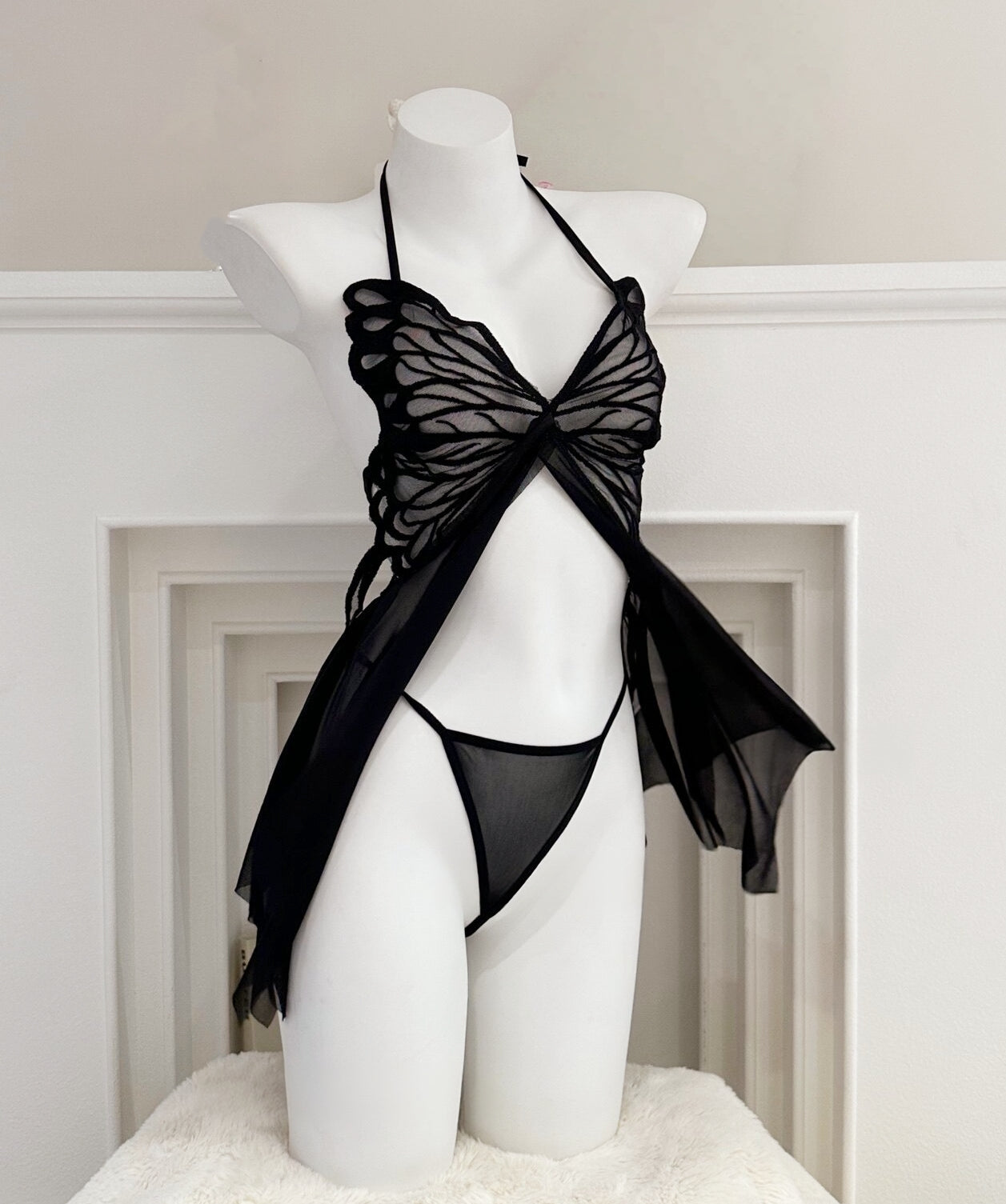 Butterfly Sheer Mesh Babydoll