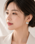 Brushed Silver Stud Earrings