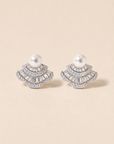 Vintage Pearl Fan Earrings