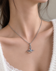 Crystal Saturn Pendant Necklace
