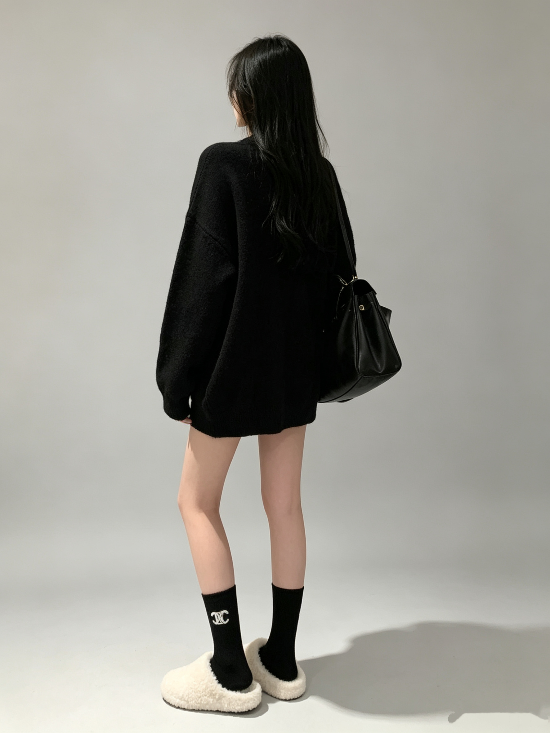 Triomphe Contrast Logo Knit Sweater with socks