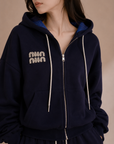 Rhinestone Logo Hooded Lounge Set