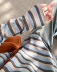 Korean-Style 3D Dachshund Striped Tee
