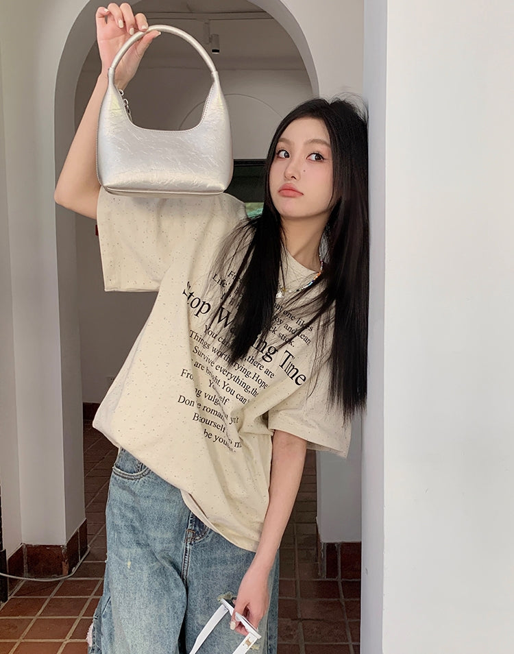 High-Weight Water-Based Printed INS-Style Tee