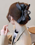 Elegant Matte Hepburn-Style Bow Shark Clip