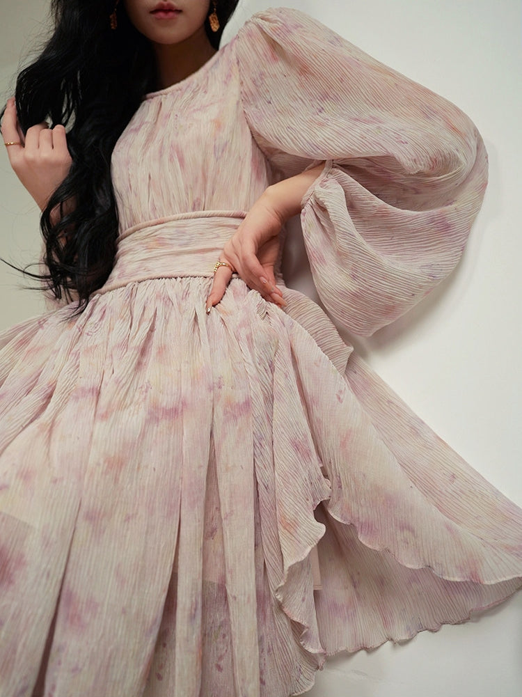 Smoky Lavender French Vintage Dress