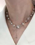 Mango Star Spliced Crystal Sweet Cool Clavicle Chain