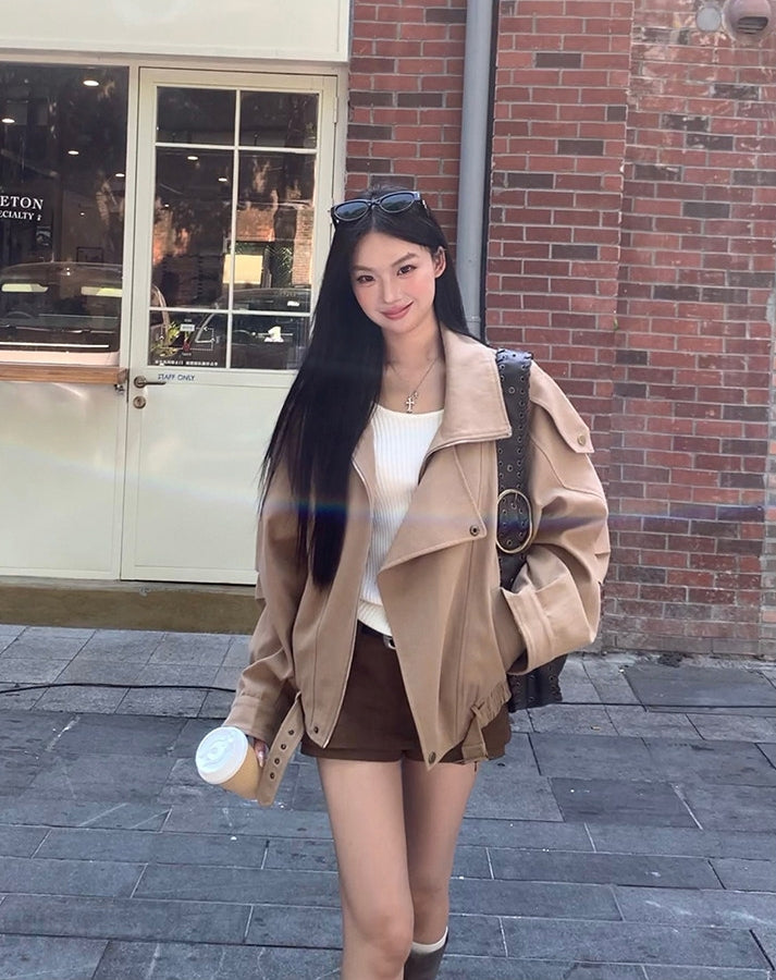 Korean Style Khaki Trench Coat