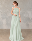 Moonlight Muse Halter Neck Backless Maxi Dress