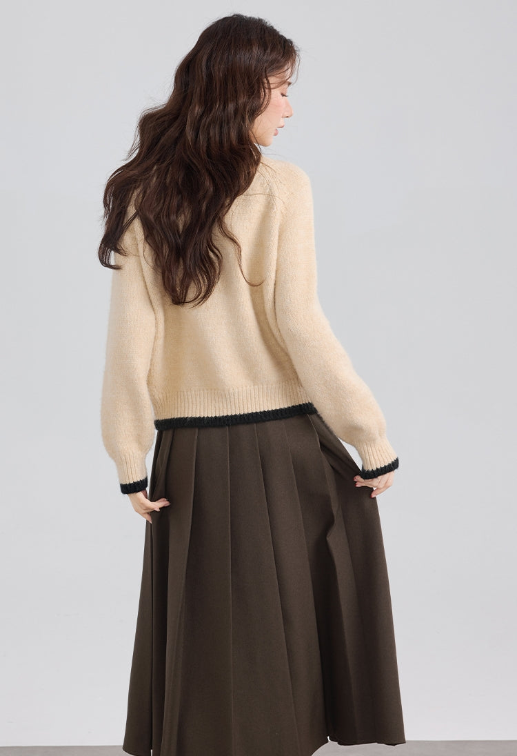 French Cottagecore Thick Knit Cardigan