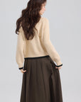 French Cottagecore Thick Knit Cardigan