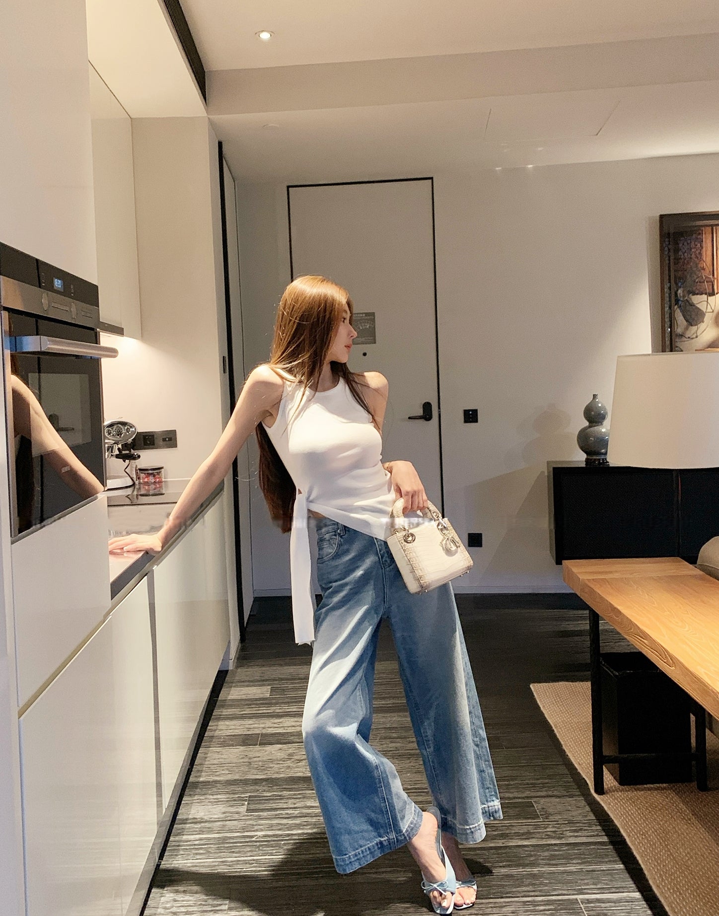 Knit Tie-Detail Racerback Tank