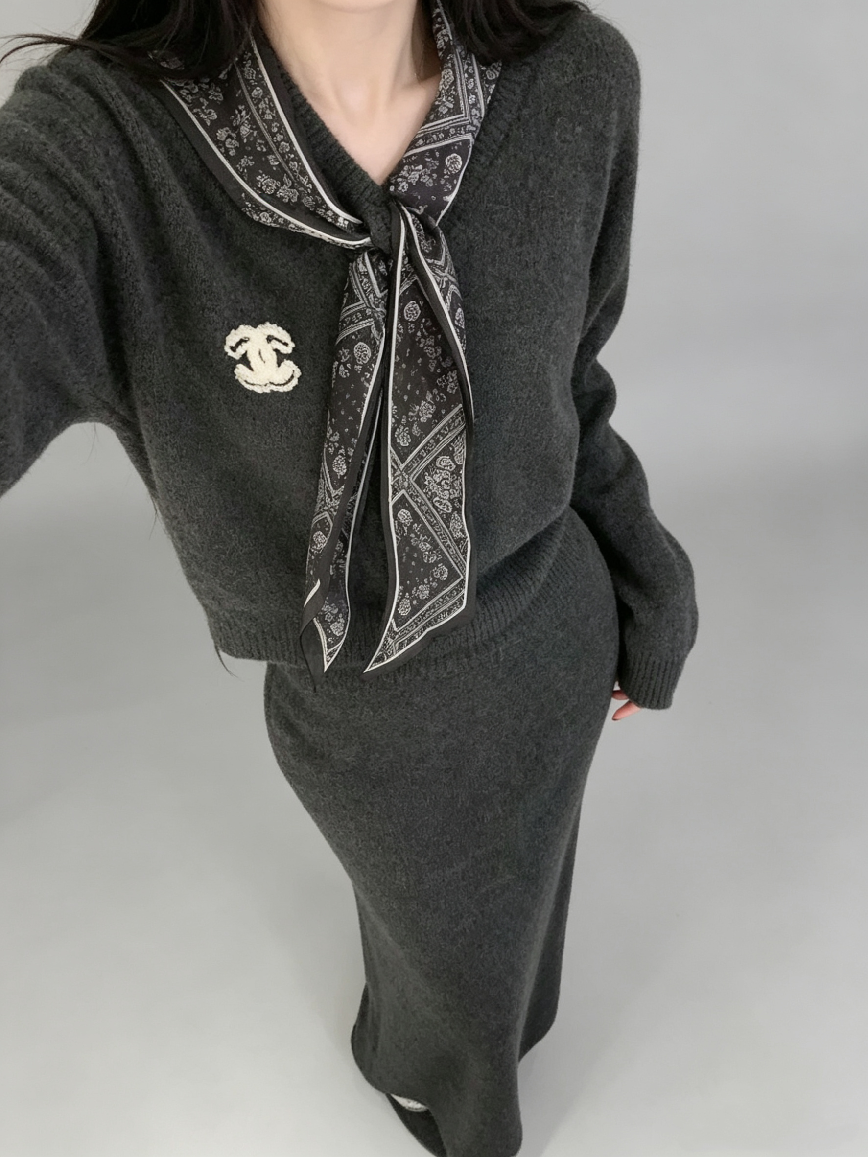 Graphite Grey Chunky Knit Set