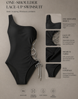 Korean Cut-Out Lace-Up One-Piece Swimsuit