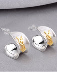 Irregular Letter 925 Silver Stud Earrings