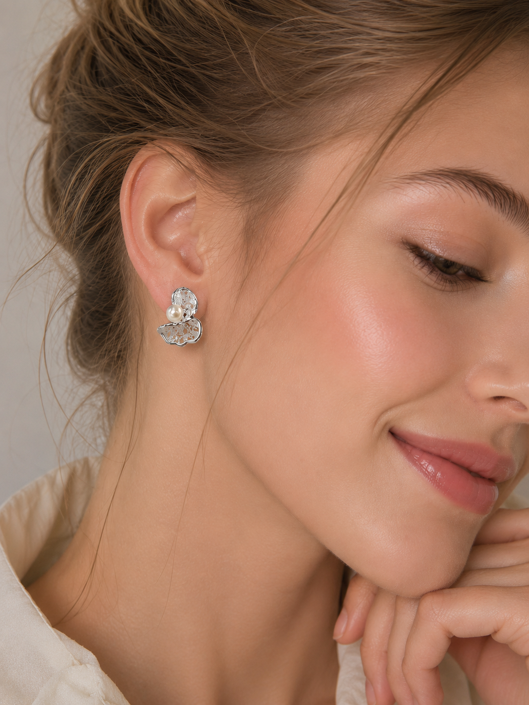 Irregular Hollow-Out Stud Earrings with 925 Silver Posts