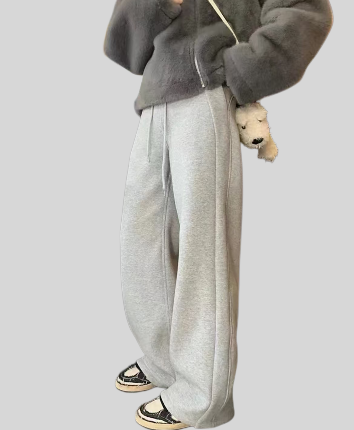 Fleece-Lined Lu’s Signature SCUBA Wide-Leg Pants
