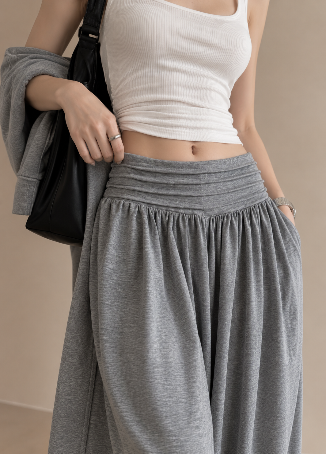 Relaxed Cropped Harem Pants