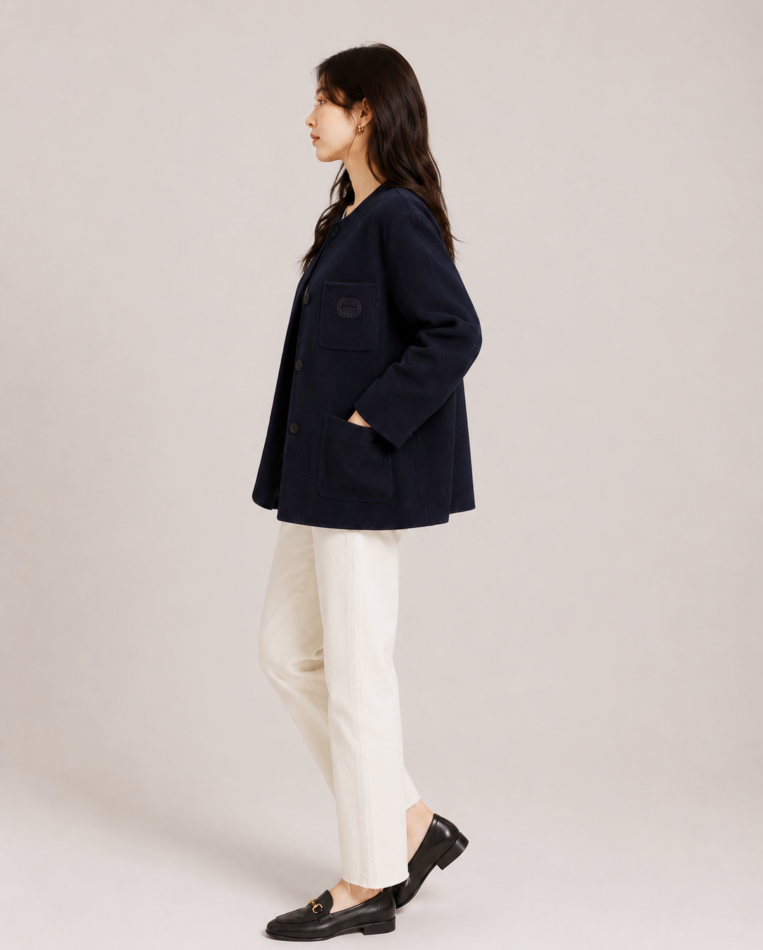 Double-Faced Wool GG Coat