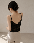 Lace Back Cami with Built-In Bra