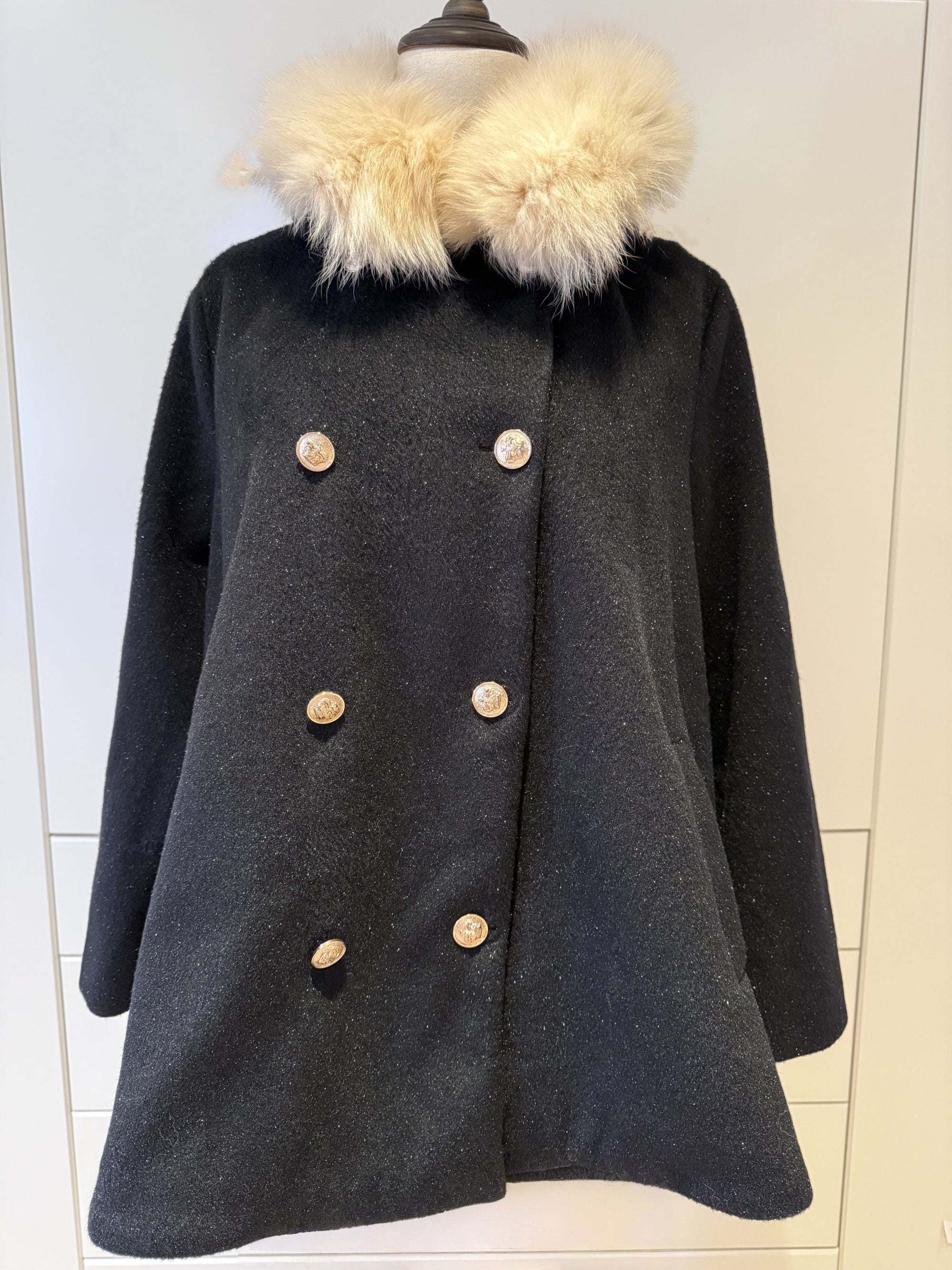 Mocha Fur-Collar Cape Coat