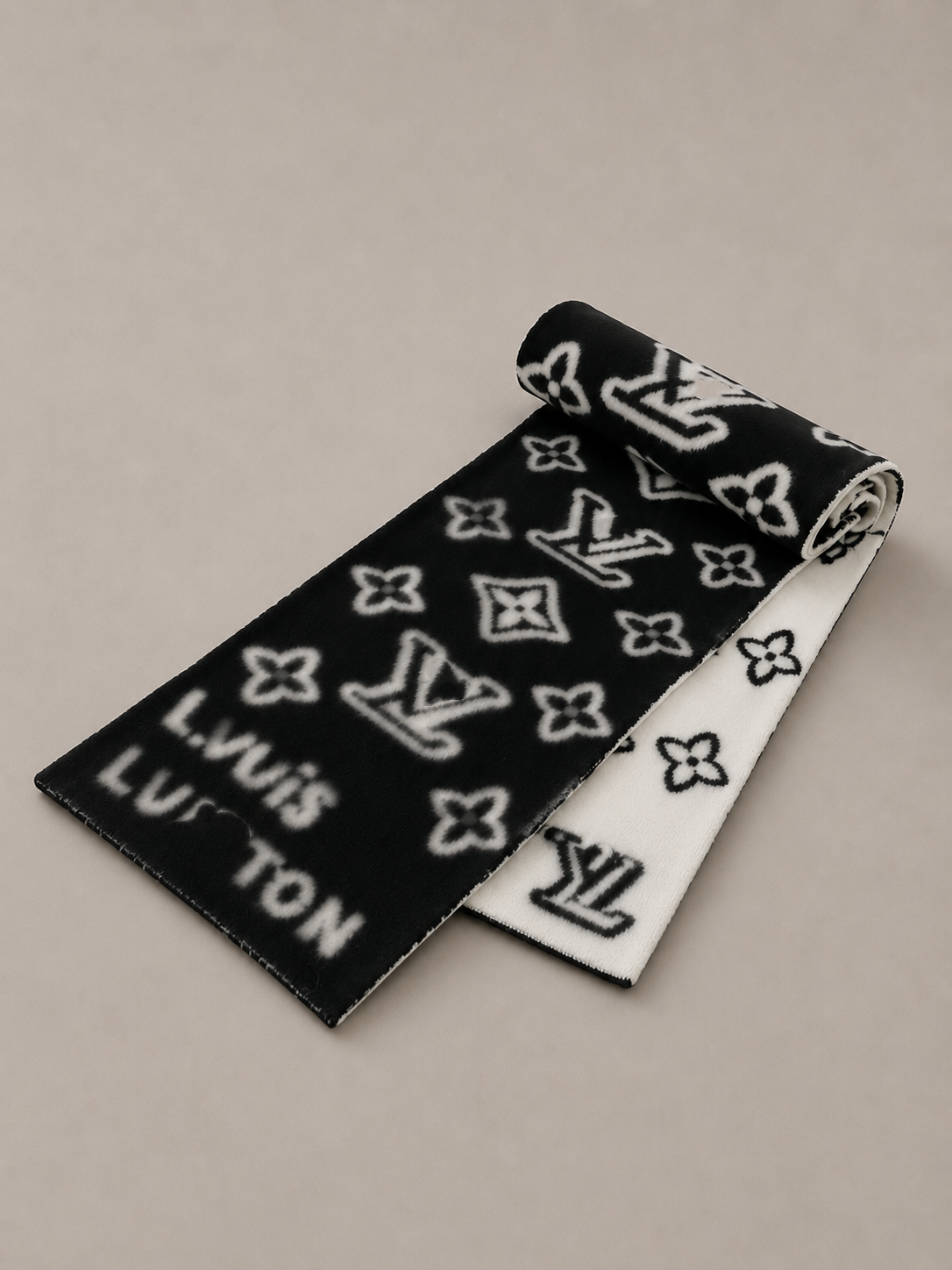 Reversible Cashmere Contrast Letter Scarf