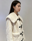Wool-Blend Eco Faux Fur Mid-Length Coat