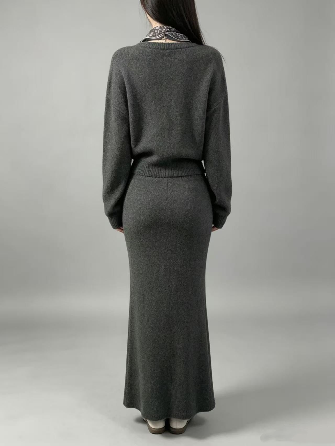 Graphite Grey Chunky Knit Set