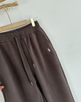 Fleece-Lined Joggers with Pony Embroidery