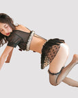 Multi-Piece Maid Lingerie Set (with Fishnet Stockings)