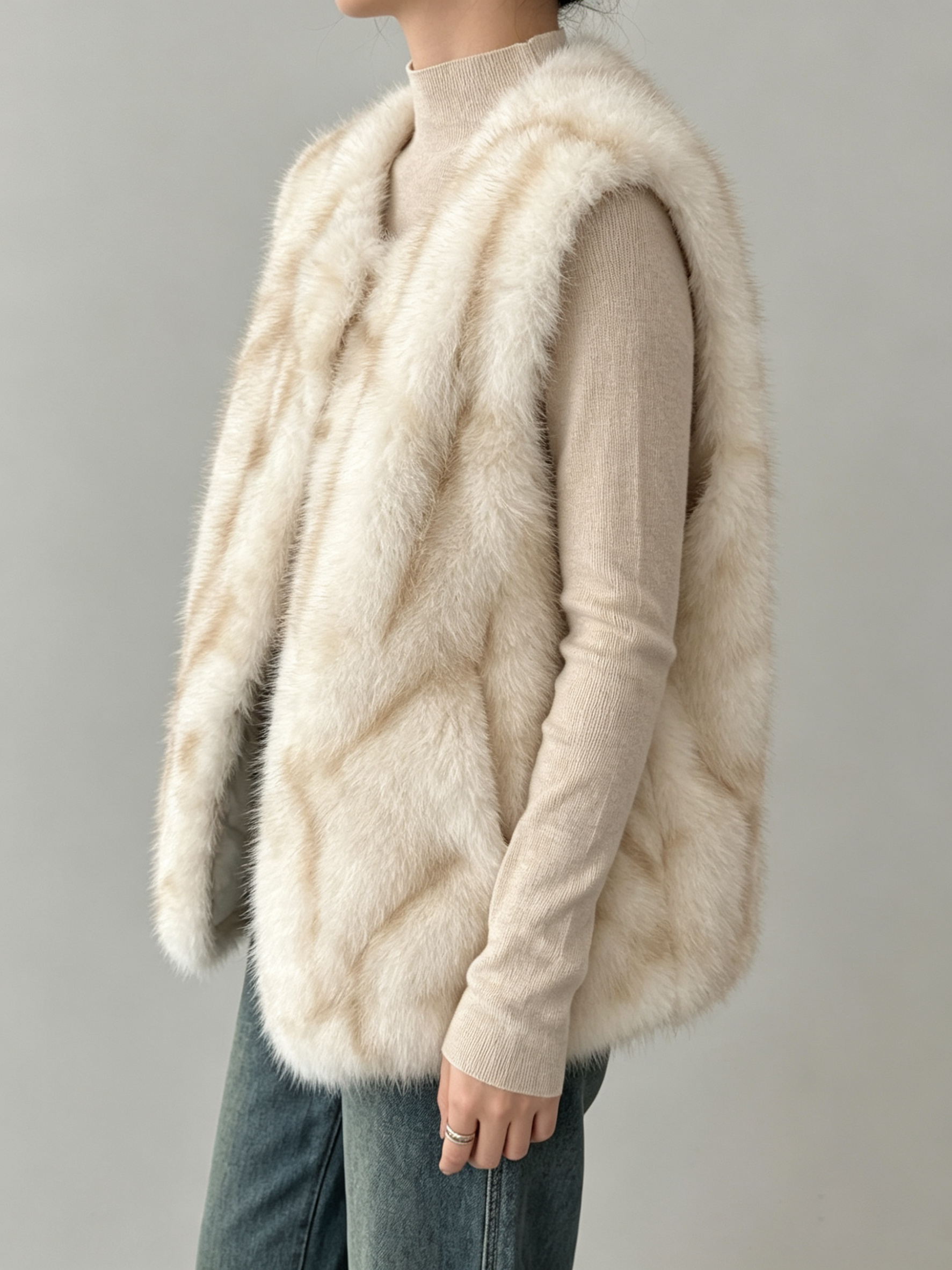 Fox Fur Gradient Vest