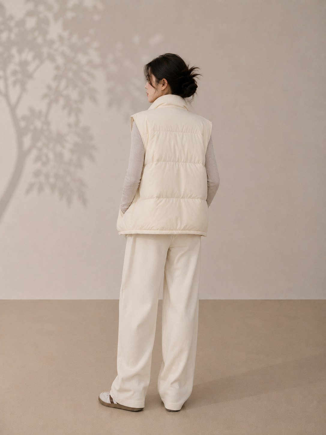 Korean Style 90% White Duck Down Vest