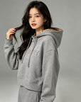 Embossed Print Hooded Sweatshirt