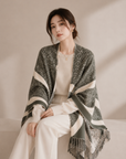 Oversized Double-Sided Cashmere Fringe Wrap