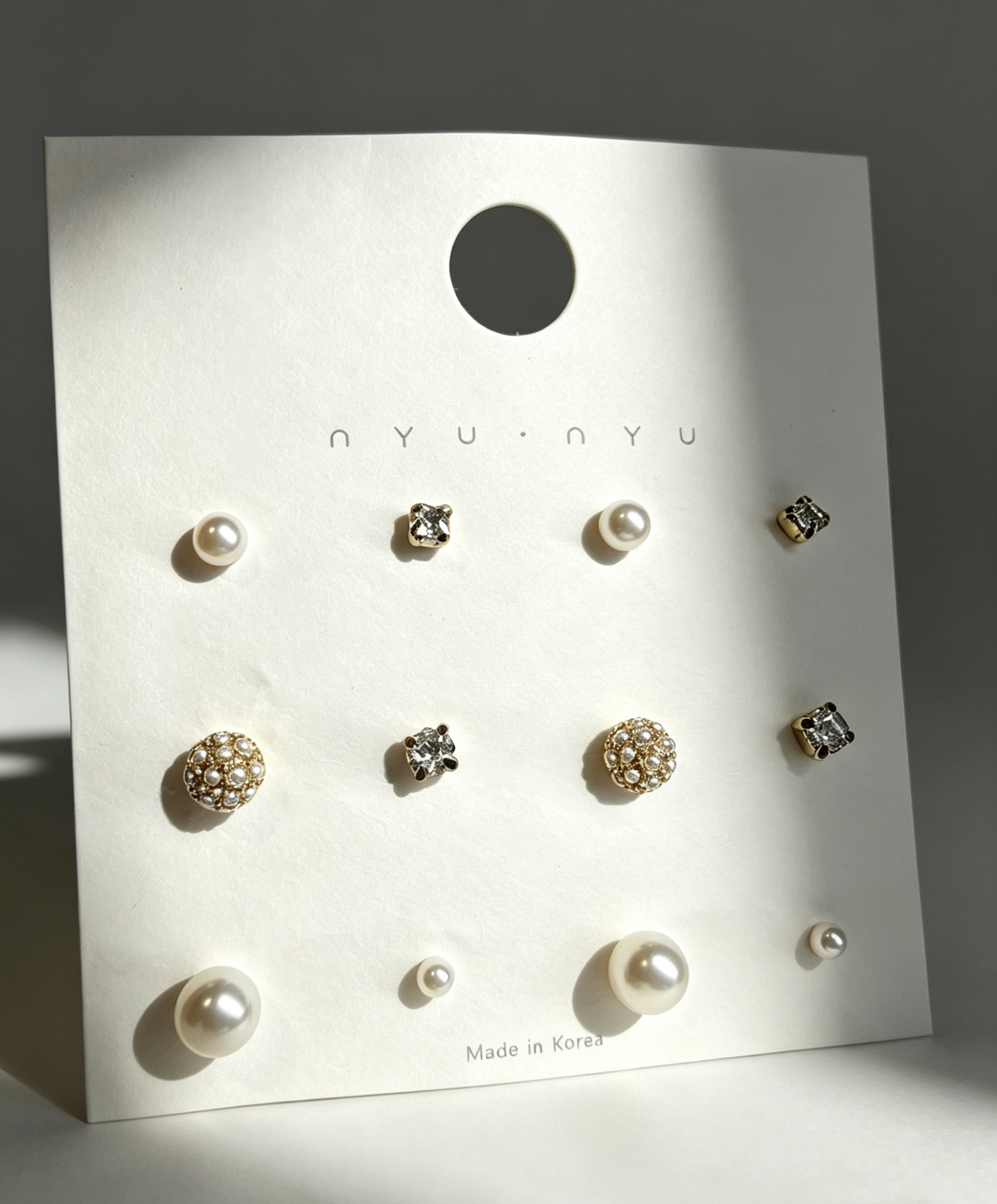 6 Pairs Korean Style 925 Silver Needle Stud Earrings Set