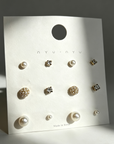 6 Pairs Korean Style 925 Silver Needle Stud Earrings Set