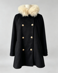 Mocha Fur-Collar Cape Coat