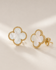 Mother-of-Pearl Clover Stud Earrings