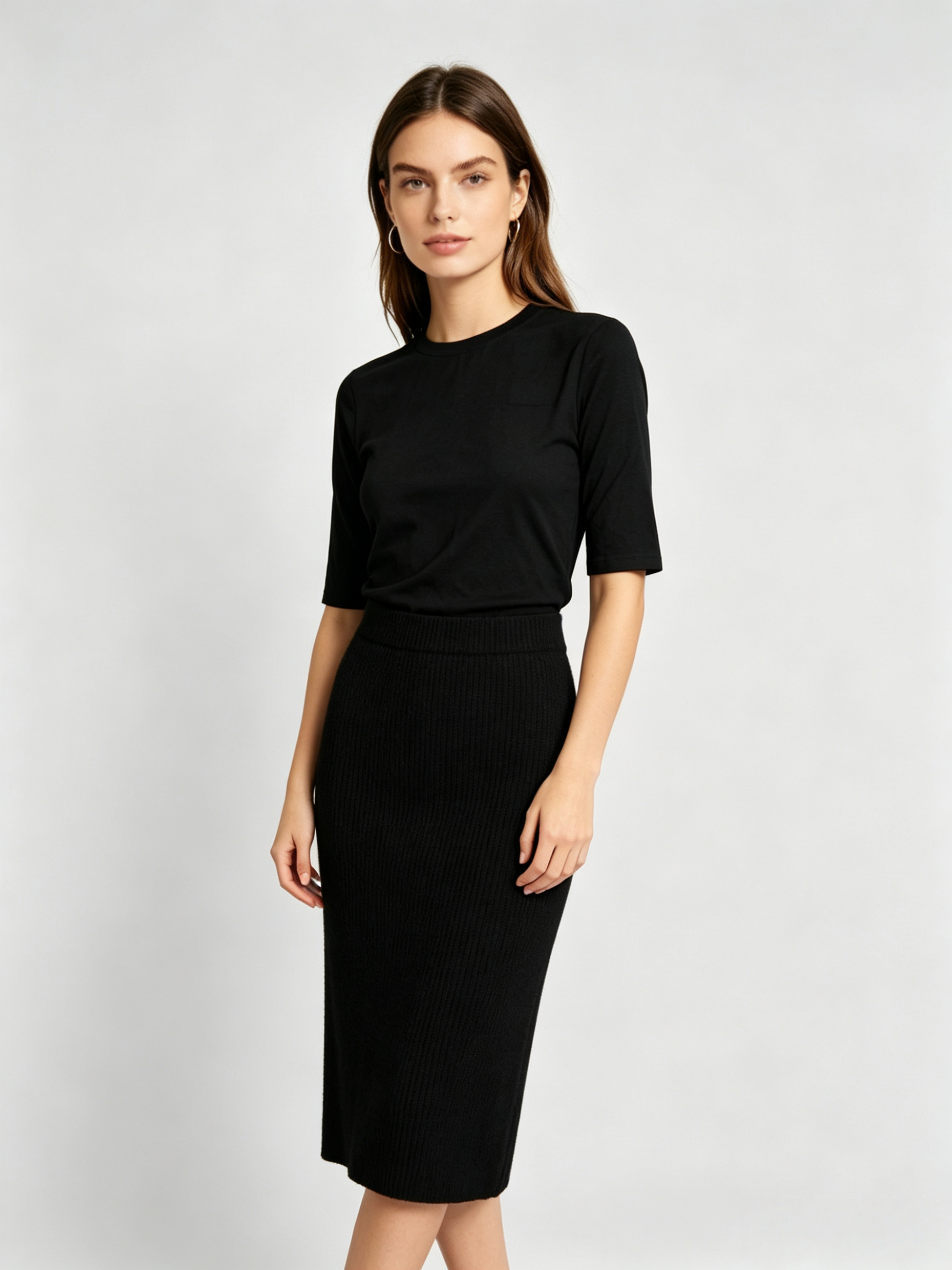 High-Stretch Cotton Half Sleeve Top