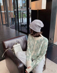 Letter Jacquard Wool Thick Jacket