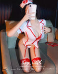 Sexy Nurse Multi-Piece Set (With Red Mesh Socks)