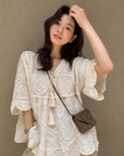 Bohemian Embroidered Crochet Top