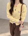 Dopamine Colour-Button Knit Cardigan