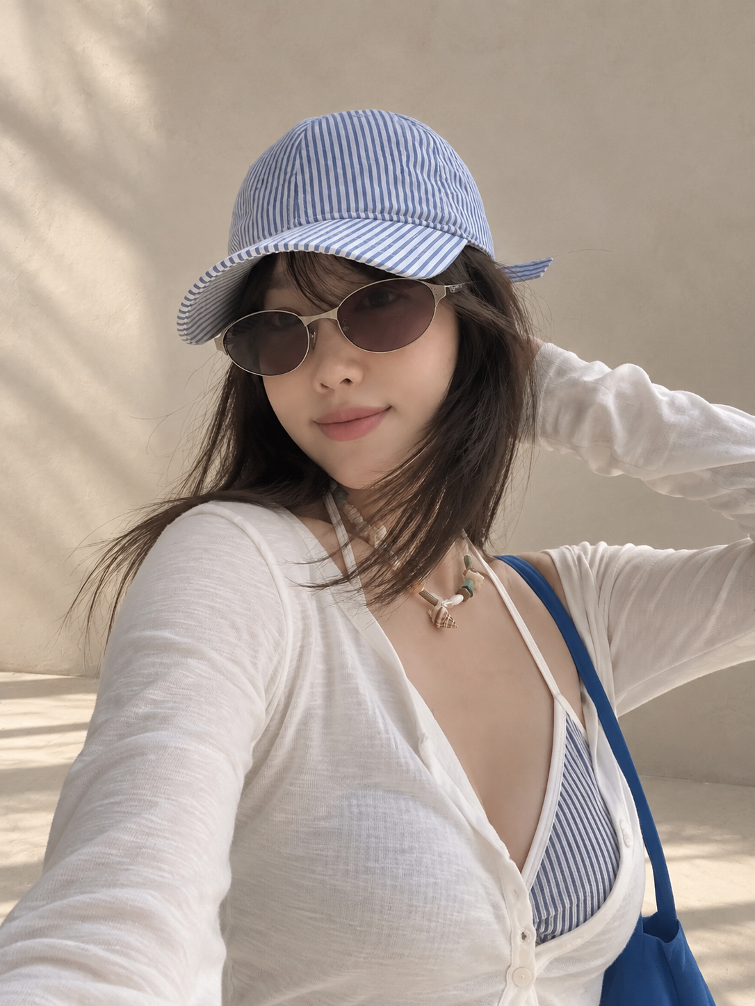 Striped Bikini &amp;amp; Cover-Up 4-Piece Set