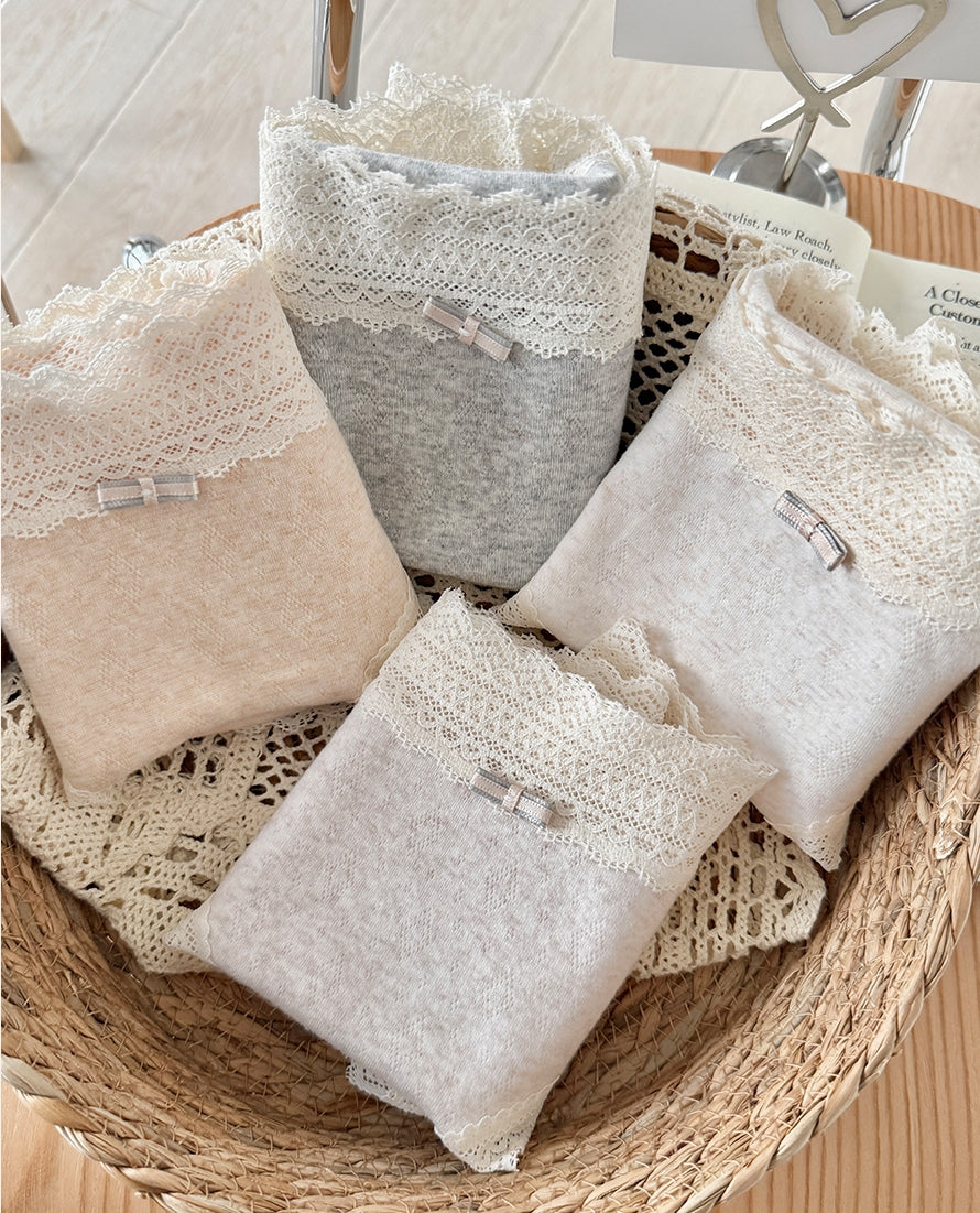 100% Cotton 10A Antibacterial Jacquard Mid-Waist Hipster Panties (3-Pack)