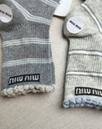 Miu Miu lace mid-calf striped socks (5 pairs/pack)