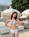 Korean-style Fresh Gingham Bikini Set